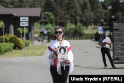 Натальля Гарачка ля рэстарацыі ў Курапатах, 8 чэрвеня 2018 году
