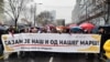 Deo Beograđana okupio se na poziv pokreta Kreni-Promeni zbog namera vlasti da za potrebe projekta Expo 2027. ruši i izmesti deo kompleksa Beogradskog sajma, 10. decembra 2023.