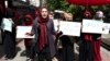 The group of women's rights activists protested against the Taliban's latest decree on the streets of Kabul on May 10.