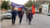 Участники марша в Узгенском районе