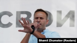 Alexei Navalnîi la protestul de la Moscova, din 20 iulie 2019 