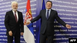 Predsednik Evropske komisije Žoze Manuel Barozo dočekao je premijera Srbije Mirka Cvetkovića u sedištu EU, Brisel, 31. januar 2011.