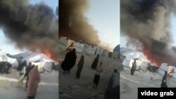 Хаймаҳои занони тоҷик дар урдугоҳи "Ал-Ҳавл", Сурия