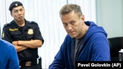 Opozantul rus Alexei Navalnîi la audieri într-un tribunal rus, 24 iulie 2019 