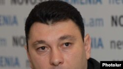 Armenia -- Eduard Sharmazanov, spokesman for the ruling Republican Party, at a news conference, 31Jan2011.