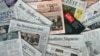 Generic – A photo of International and Russian newspapers, Prague, 19Jun2014