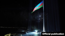 The enormous flag was first raised in September.