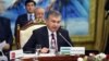 Uzbek President Shavkat Mirziyoev takes part in the summit of the Turkic-speaking countries in the resort city of Cholpon-Ata on September 3.