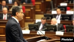 Armenia - Prime Minister Tigran Sarkisian addresses the National Assembly, Yerevan, 20June2012.