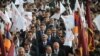 Armenia -- President Serzh Sarkisian (C) campaigns in Yerevan's Ajapnyak district, 3May2012.