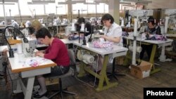 Armenia - Workers at a textile factory.