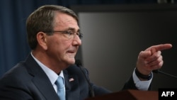 U.S. Secretary of Defense Ash Carter at the Pentagon in Arlington, Virginia, on October 15.