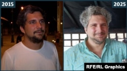 Mark Kekeši na železničkoj stanici u Segedinu 29. avgusta 2015. i na nedavnoj fotografiji.