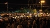 Armenia - Hundreds of people demonstrate outside the Harsnakar restaurant in Yerevan, 8Jul2012.