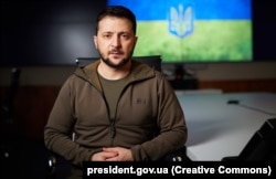 Zelenszkij elnök Kijevben, 2022. április 19-én.