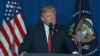 Donald Trump la conferința de presă la care a anunțat că a ordonat bombardarea unei baze aeriene a guvernului sirian.(AP)