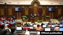 Armenia - Prime Minister Tigran Sarkisian speaks at the National Assembly, Yerevan, 3Oct2012.
