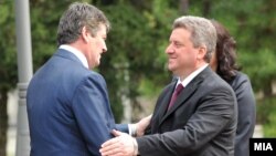 Presidenti i Maqedonisë, Gjorgje Ivanov dhe presidenti i Shqipërisë, Bamir Topi