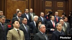 Armenia - Deputies from the ruling Republican Party at a parliament session.