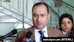 Armenia - Justice Minister Artak Zeynalian speaks to journalists, Yerevan, April 3, 2019.